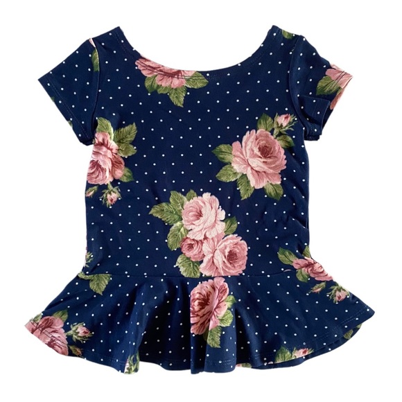 Girls Peplum Top Canadian Small Shop Handmade - Picture 1 of 7